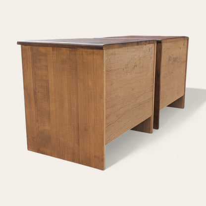 Pair of 1970s Solid Wood Chinoiserie Nightstands