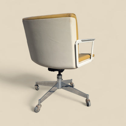 1970s InterRoyal Chrome and Faux-Leather Desk Chair