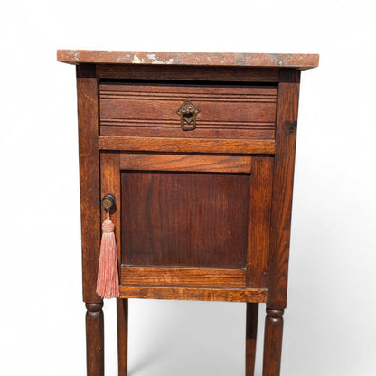 Pair of Antique French Marble Top Nightstands