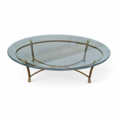Glass Top Brass Coffee Table by Labarge