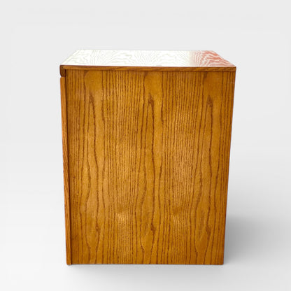 Pair of Oak Modular Utility Cabinets with Pull-Out Shelf, American, c. 1990s