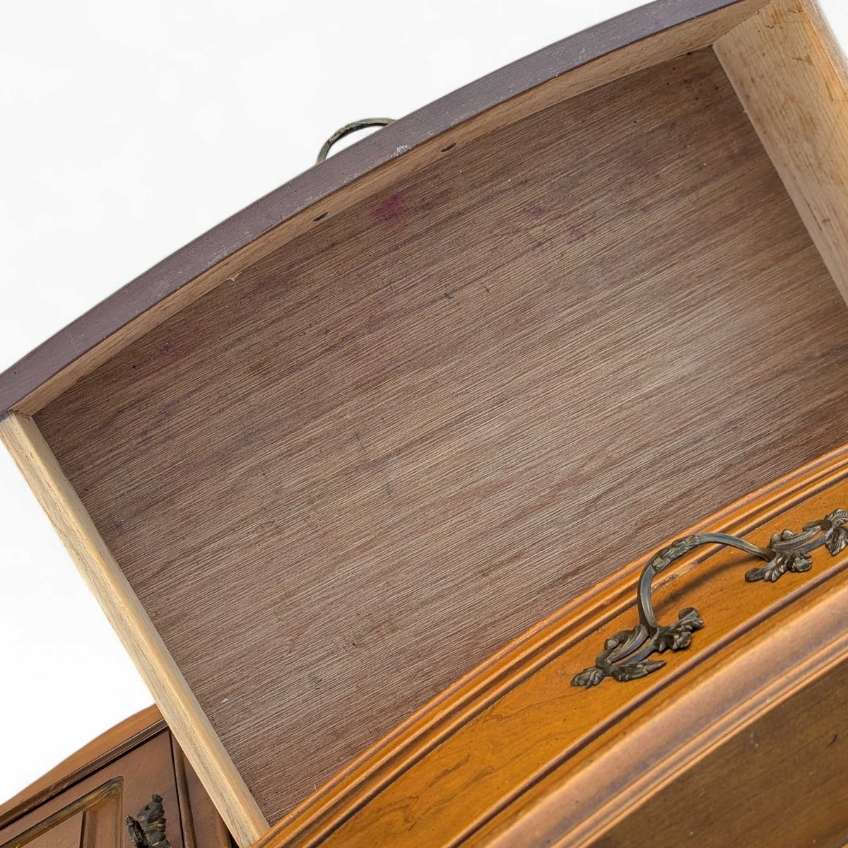Bassett Queen Anne-Style Wood and Glass China Hutch Cabinet — view 10 of 16