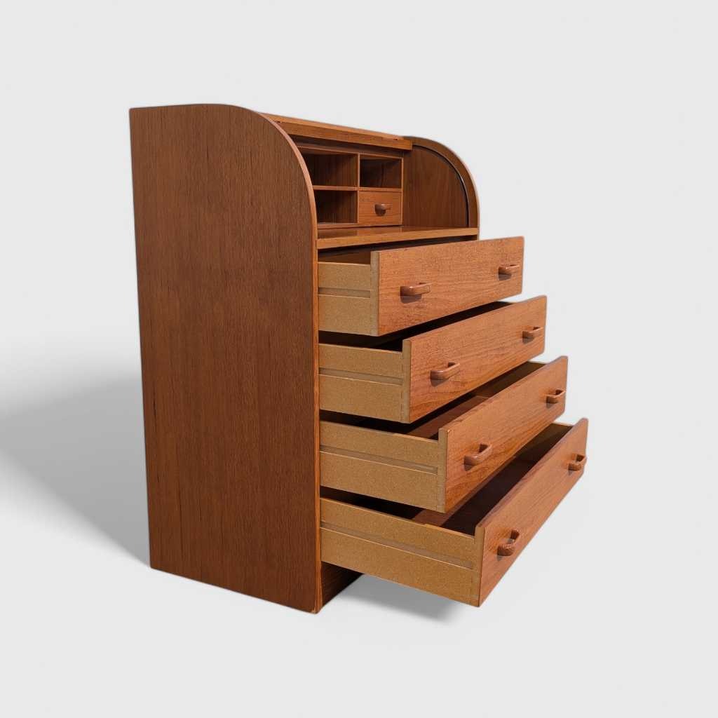Mid-Century Danish Teak Roll-Top Desk by Egon Ostergaard, 1970s