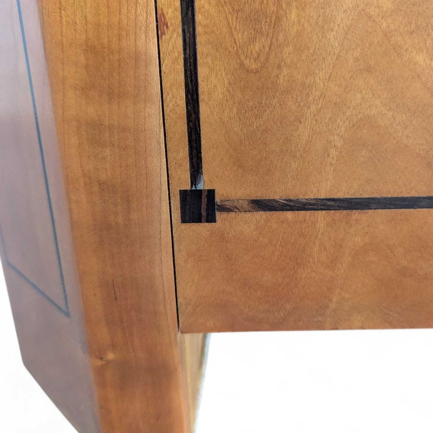 Stickley 21st Century Cherry Sofa, Pale Blue Textured Velvet Upholstery