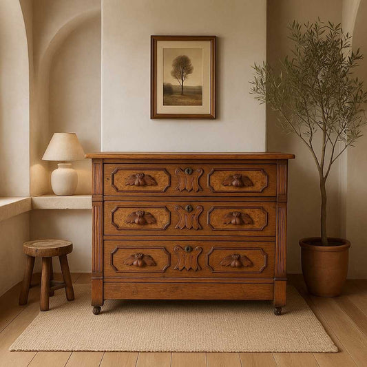 19th Century American Folk Walnut Dresser