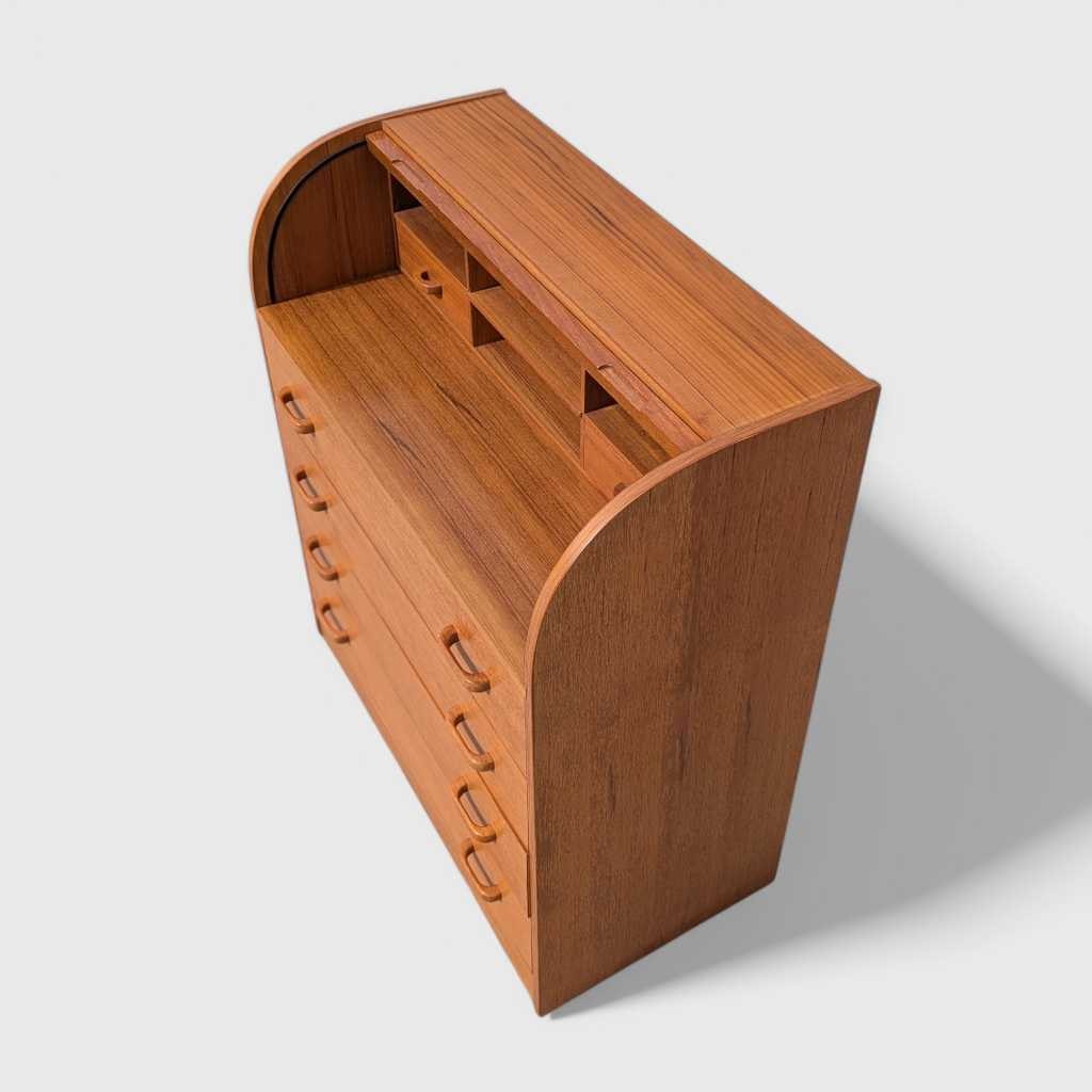 Mid-Century Danish Teak Roll-Top Desk by Egon Ostergaard, 1970s — view 7 of 16