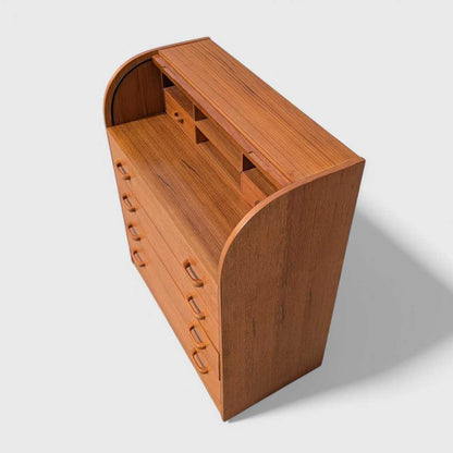 Mid-Century Danish Teak Roll-Top Desk by Egon Ostergaard, 1970s
