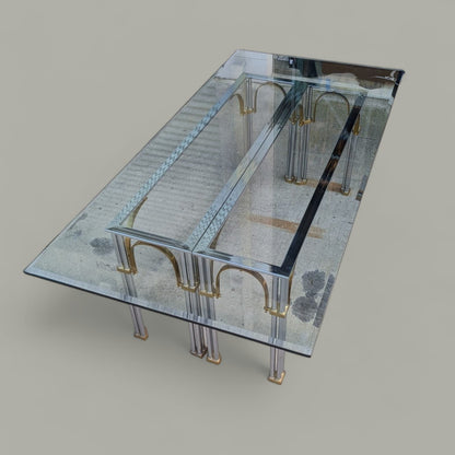 Glass Top Dining Table by Maison Jansen