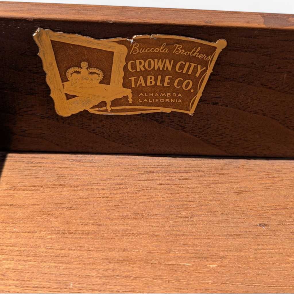 Crown City Table Co. Mid-Century Modern Wood Nightstand / End Table — view 10 of 16