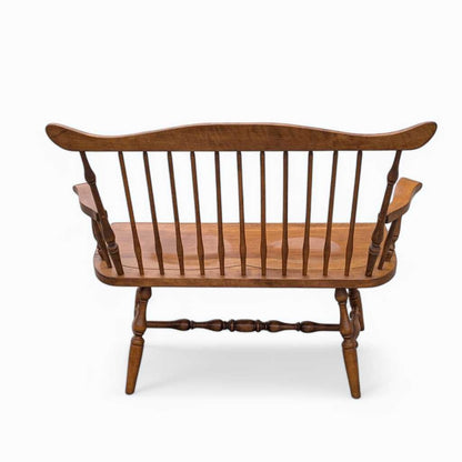 Vintage Wooden Bench – Spindle Back Bench, Classic Farmhouse Style