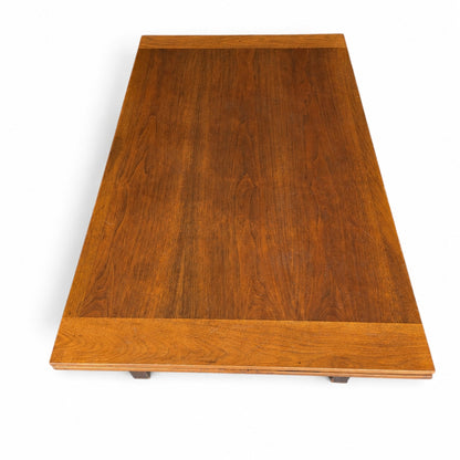 Vintage Walnut Jacobean Revival Refectory Dining Table with Carved Base