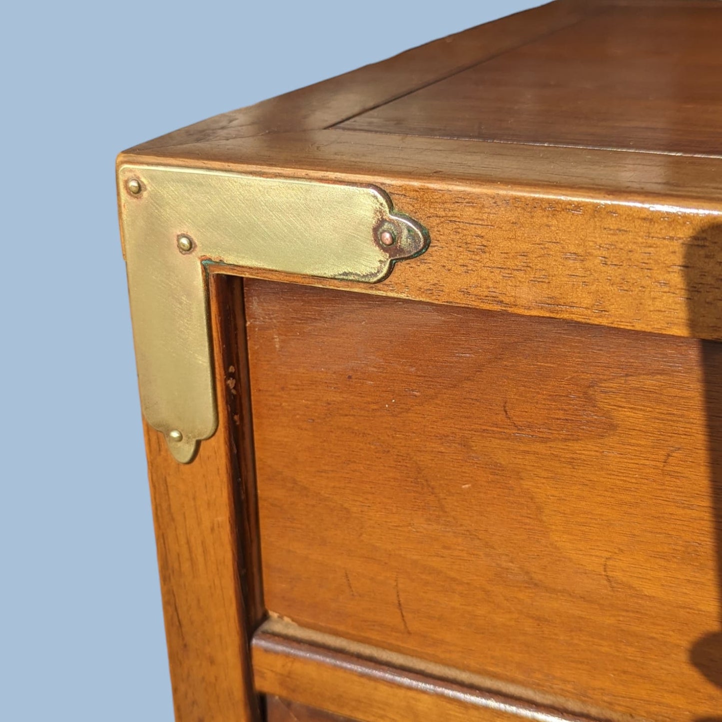 Nightstands by Drexel, Compass Collection, Mid Century, 1950s, MCM, Walnut, Brass, Chinoserie