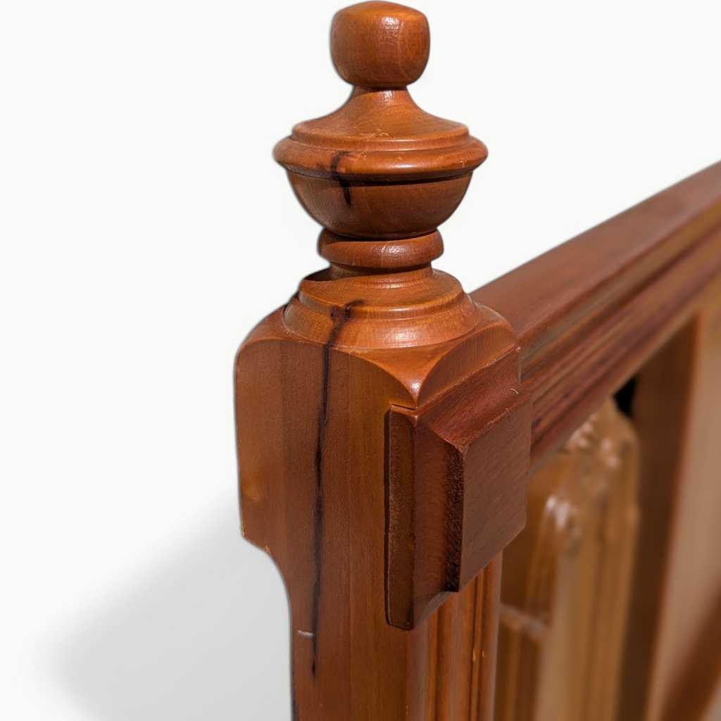 Vintage Carved Wood Full-Size Headboard
