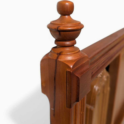 Vintage Carved Wood Full-Size Headboard
