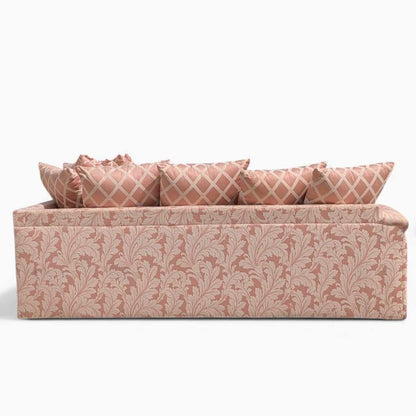 Postmodern Sectional Sofa – 80s Vintage Pink Sofa, Retro Floral Design, Curved Couch, Statement Living Room Furniture