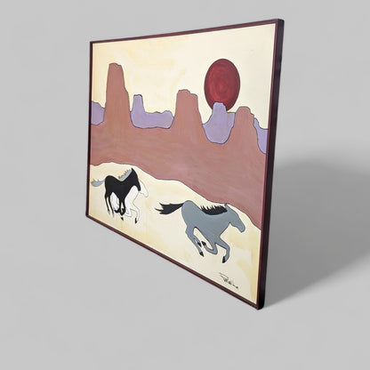 Southwestern Horse Painting | Signed 1994