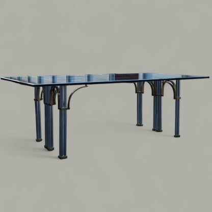 Glass Top Dining Table by Maison Jansen