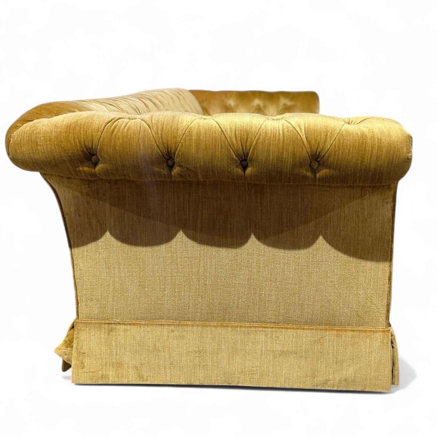 Vintage Hollywood Regency Gold Velvet Sofa