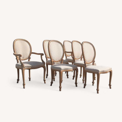 Six Dining Chairs by Casa Stradivari, Faux Bois, c. 1980s