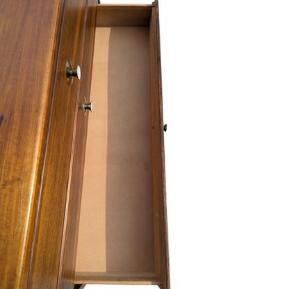 Walnut Chest of Drawers with Brass Pulls, Dresser