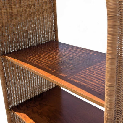 Vintage Rattan Arch Bookcase