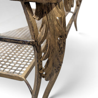 Late 20th Century Italianate-Style Scrollwork Metal and Glass Coffee Table