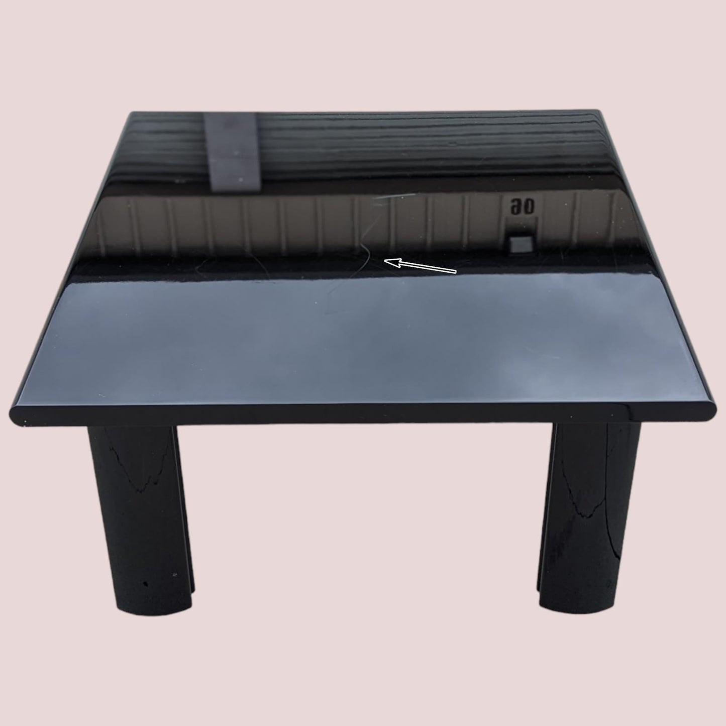 Italian Postmodern Coffee Table, Black Lacquer, Wood, 80s, Living Room