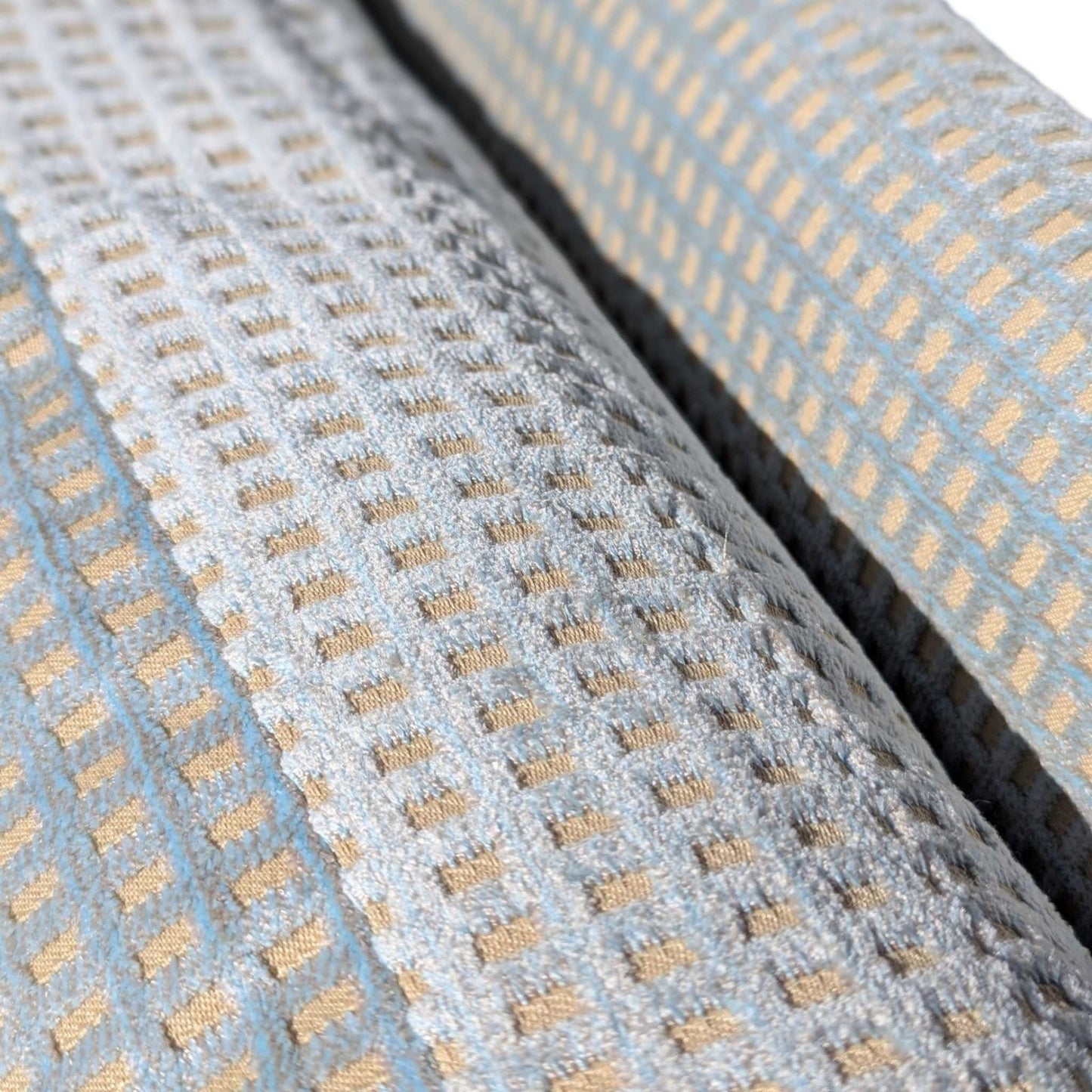 Stickley 21st Century Cherry Sofa, Pale Blue Textured Velvet Upholstery