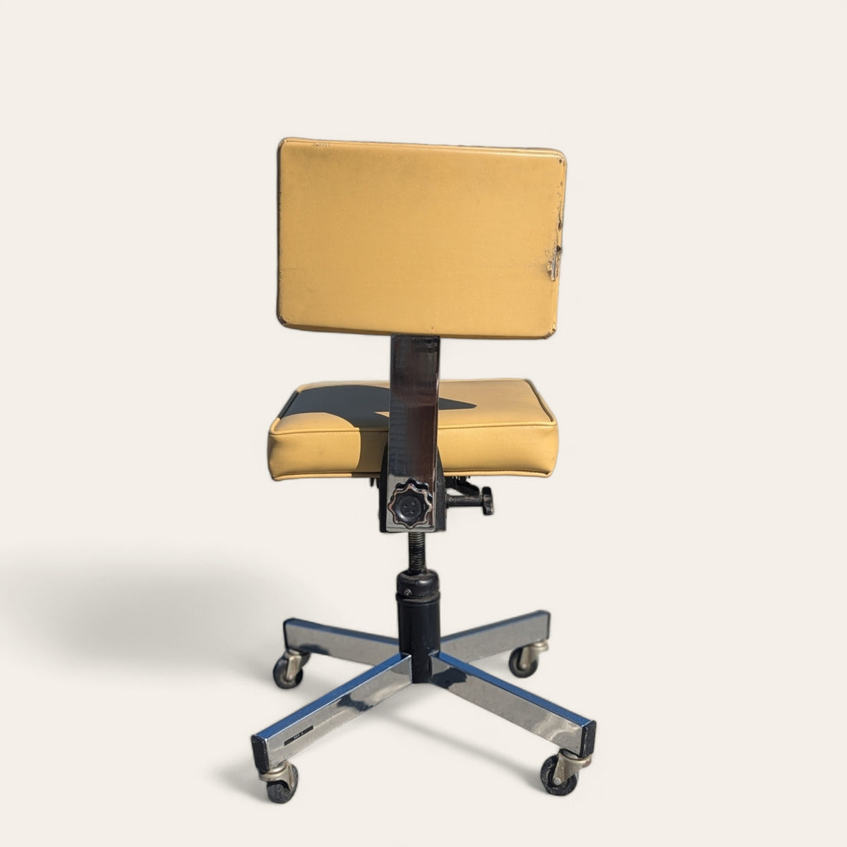 Mid-Century InterRoyal Steel, Chrome and Faux-Leather Office Chair