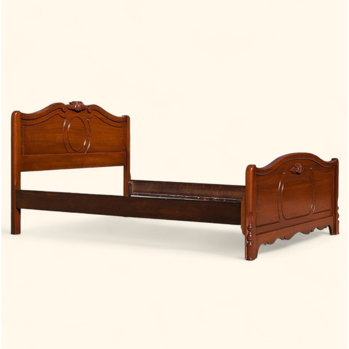 Antique Full-Size Walnut Bed Frame by Abernathy Furniture — view 2 of 11
