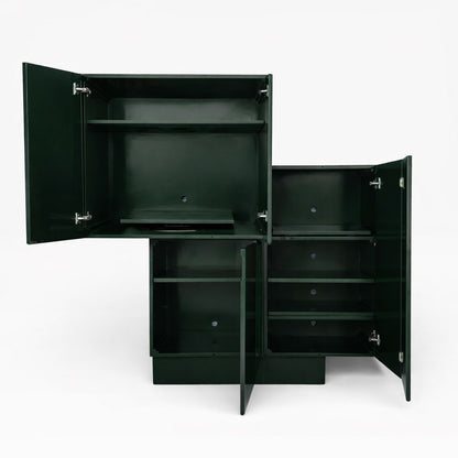 Large Postmodern Geometric Bar, Custom Lacquer Finish