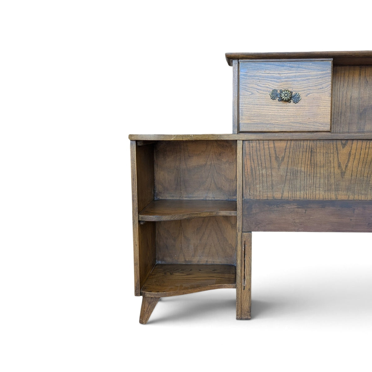 Vintage L.A. Period Furniture Headboard with Integrated Nightstands