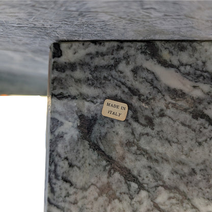 Green Marble Side Tables, Pair c. 1980s