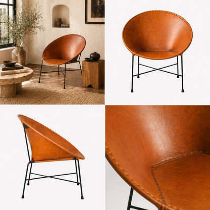 Pair - Handmade Leather Lounge Chair - Made to Order