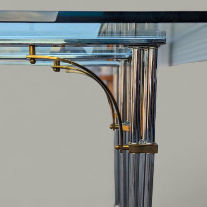 Glass Top Dining Table by Maison Jansen
