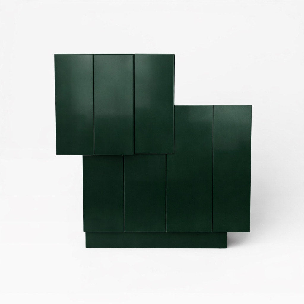 Large Postmodern Geometric Bar, Custom Lacquer Finish