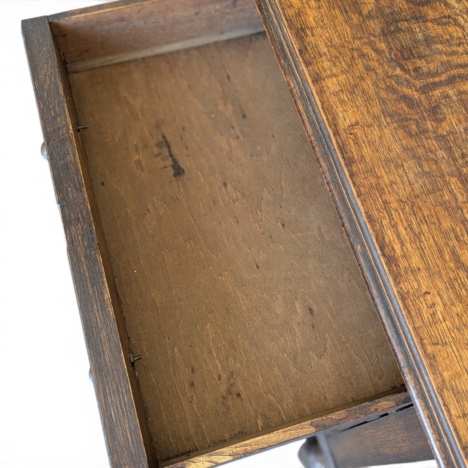 Antique Jacobean Revival Buffet with Mirrored Gallery and Barley-Twist Legs — view 10 of 16