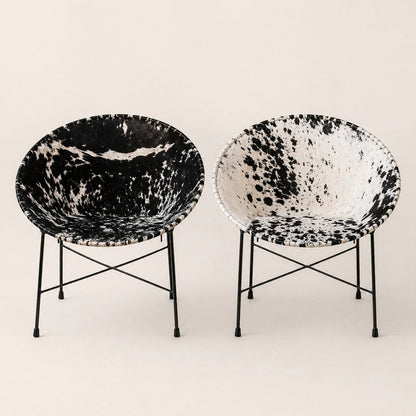 Mexican Cowhide and Iron Lounge Chairs, Made-to-Order Pair