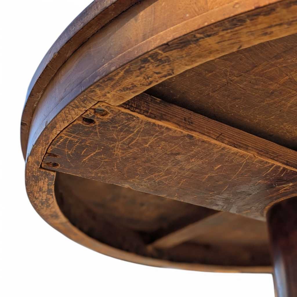 Early 19th Century Charles X Round Coffee Table in Mahogany & Walnut