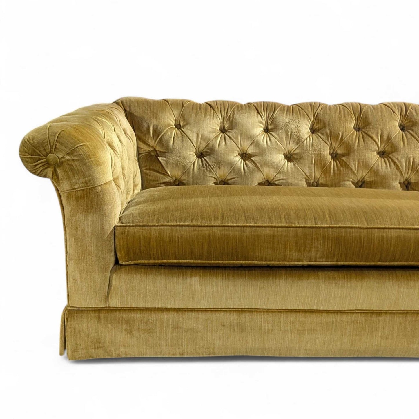 Vintage Hollywood Regency Gold Velvet Sofa
