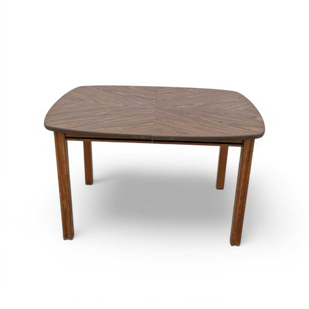 Mid-Century Modern Walnut-Look Laminate Dining Table