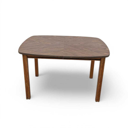 Mid-Century Modern Walnut-Look Laminate Dining Table
