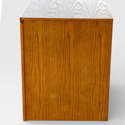 Pair of Oak Modular Utility Cabinets with Pull-Out Shelf, American, c. 1990s