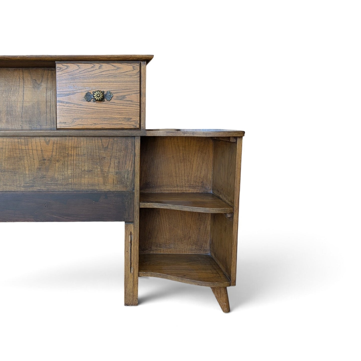 Vintage L.A. Period Furniture Headboard with Integrated Nightstands