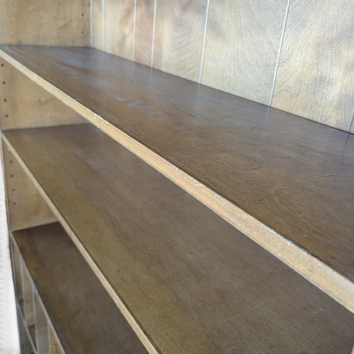 1970s Japanese Veneered-Plywood Bookcase with Adjustable Shelves and Dividers