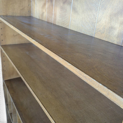 1970s Japanese Veneered-Plywood Bookcase with Adjustable Shelves and Dividers