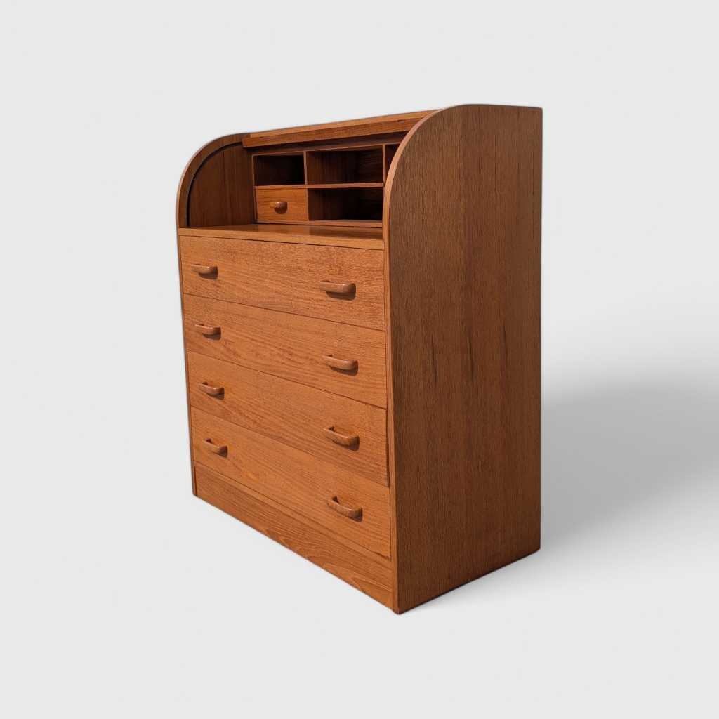 Mid-Century Danish Teak Roll-Top Desk by Egon Ostergaard, 1970s