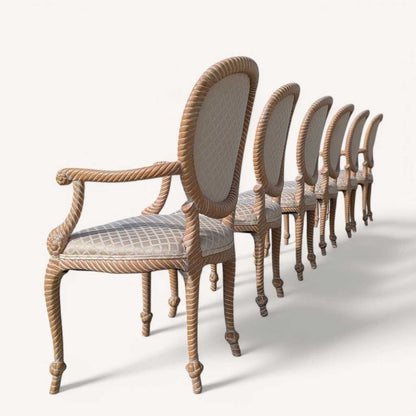 Six Dining Chairs by Casa Stradivari, Faux Bois, c. 1980s