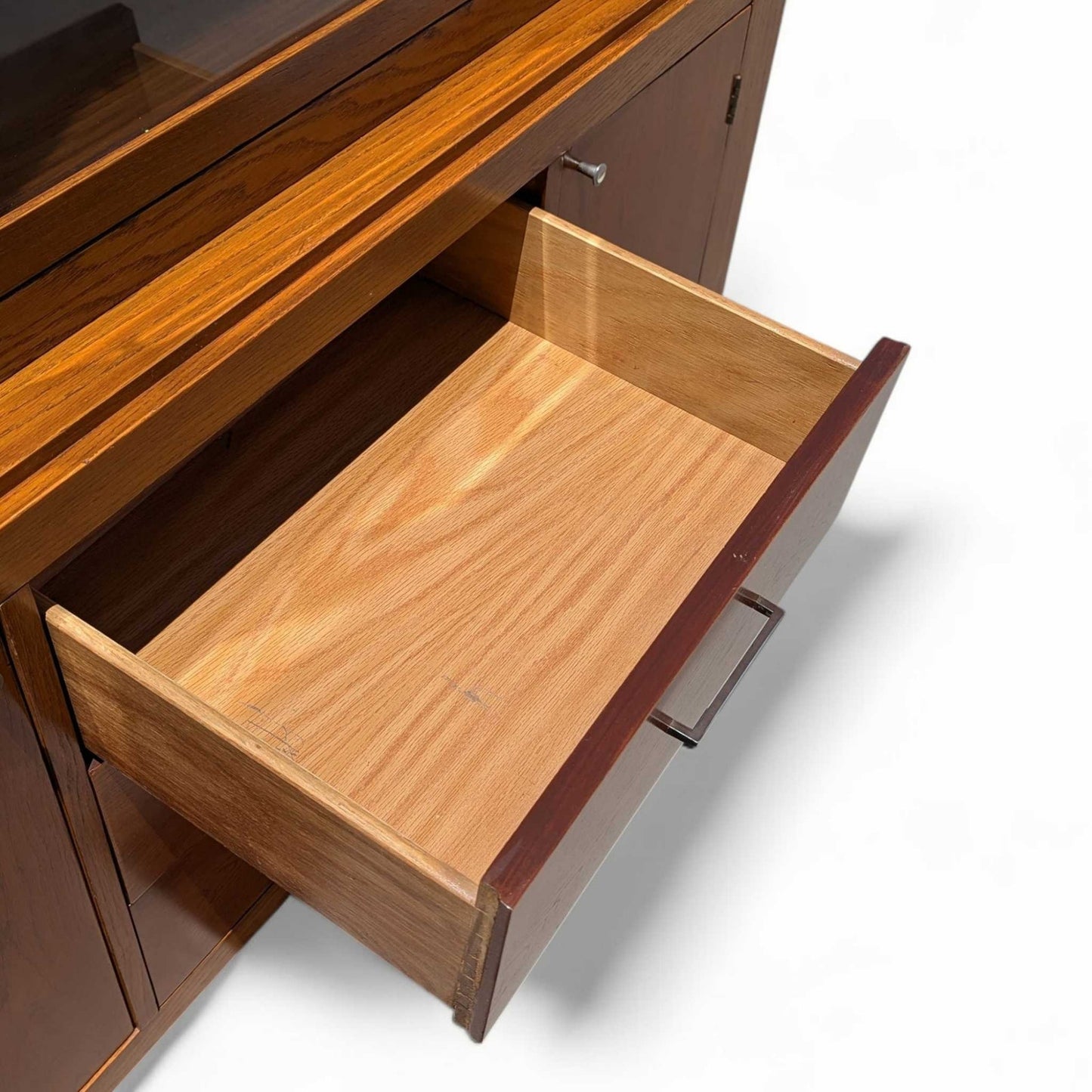 Vintage Bernhardt Oak Hutch Cabinet