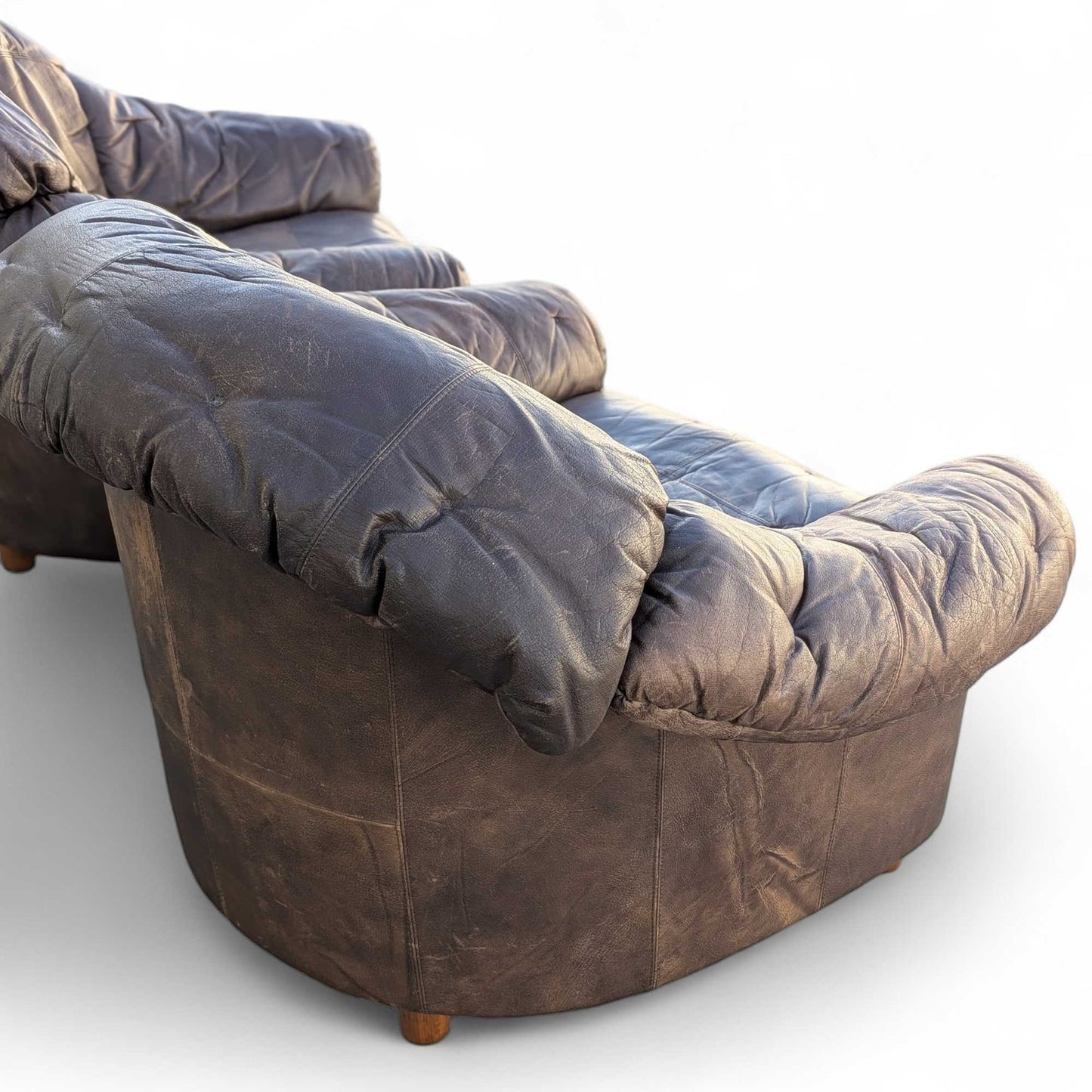 Leather Lounge Chairs, Pair c.1970s